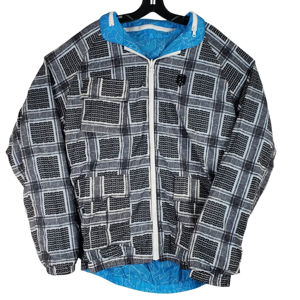 DC Shoes Checkered Windbreaker Mens XL Black White Skate Streetwear Jacket